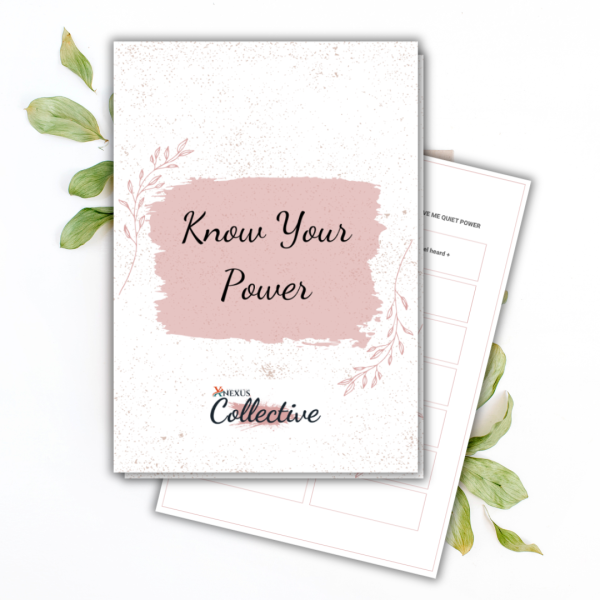 Know Your Power Nexus Journal insert pack cover featuring soft, feminine design with empowering title text